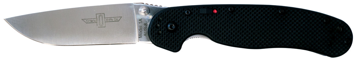 Ontario Knives RAT 1A Liner Lock 8870 AUS-8 Stainless Steel Black G10