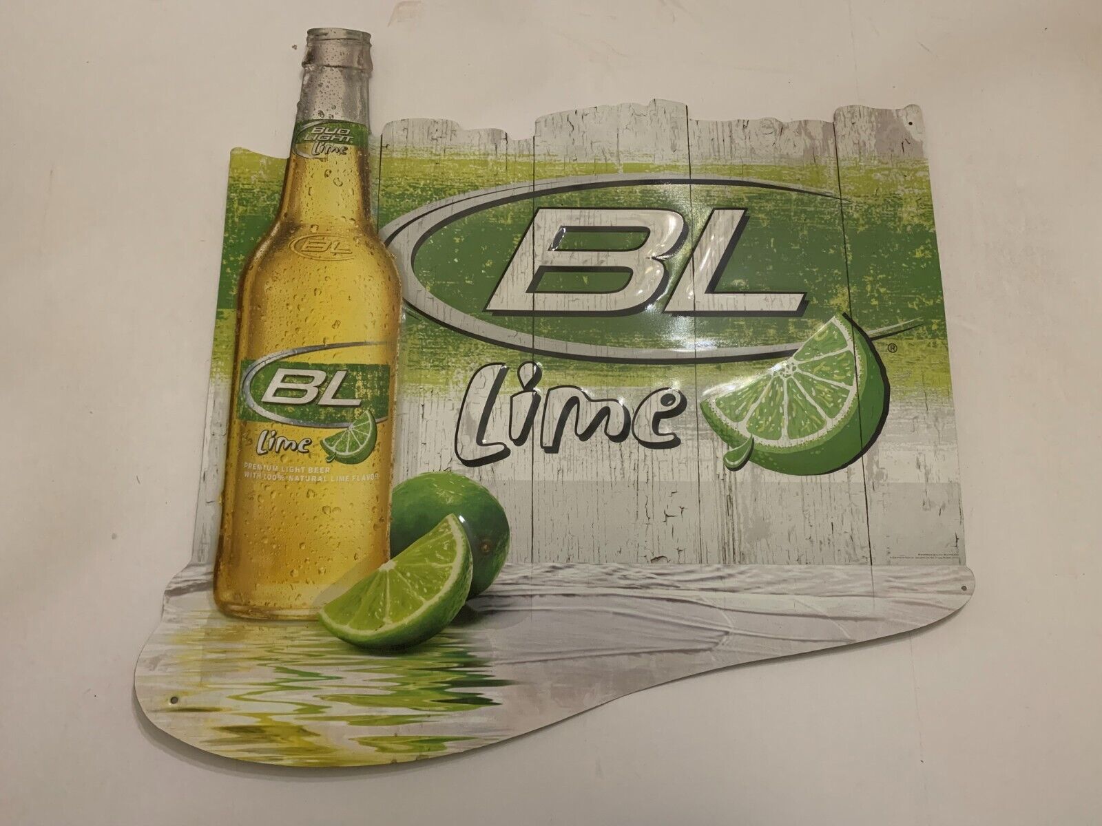 2008 Anheuser Busch Bud Light Lime Metal Sign 30 inches by 28.5 inches