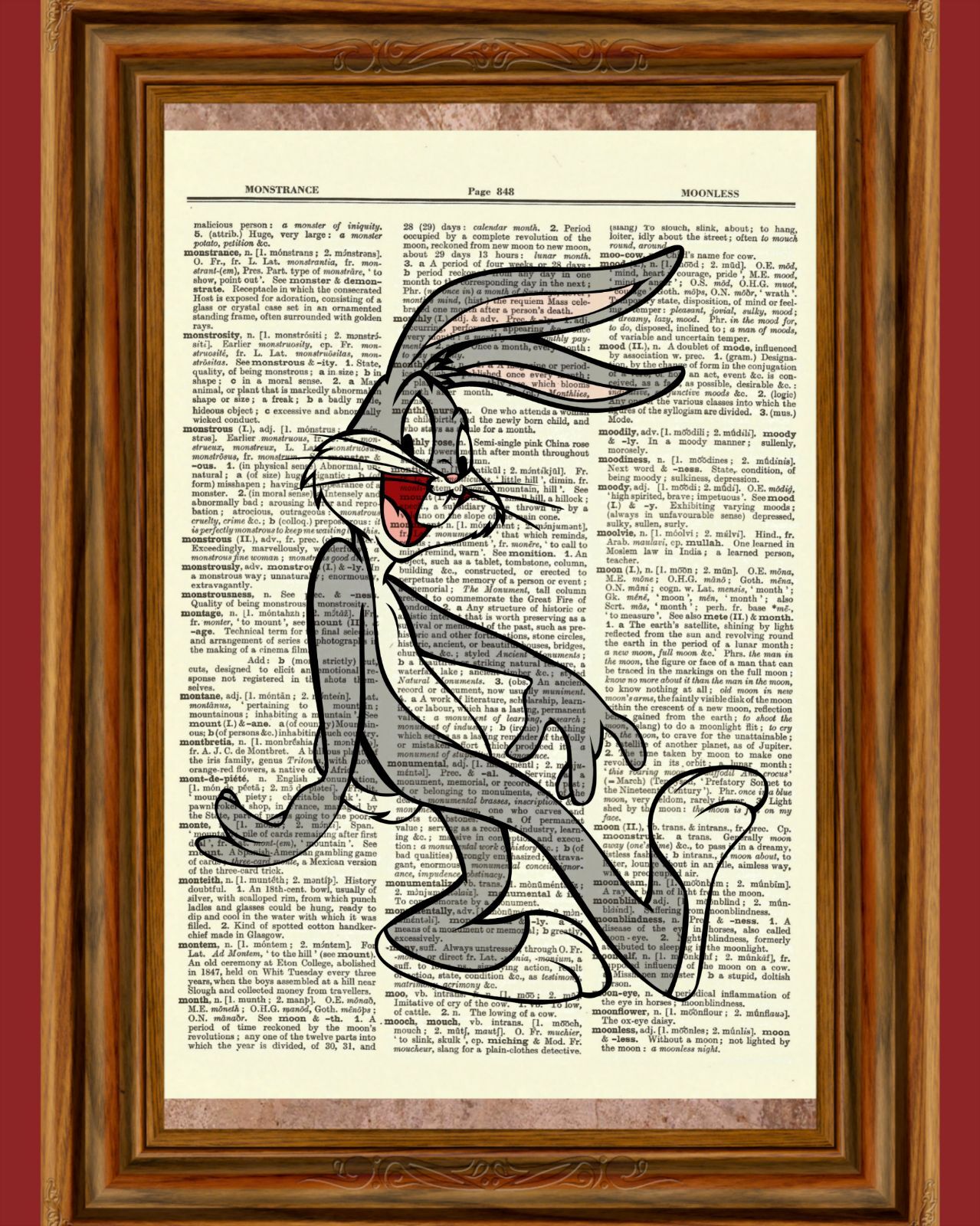 Bugs Bunny Dictionary Art Print Picture Poster Looney Tunes Cartoon