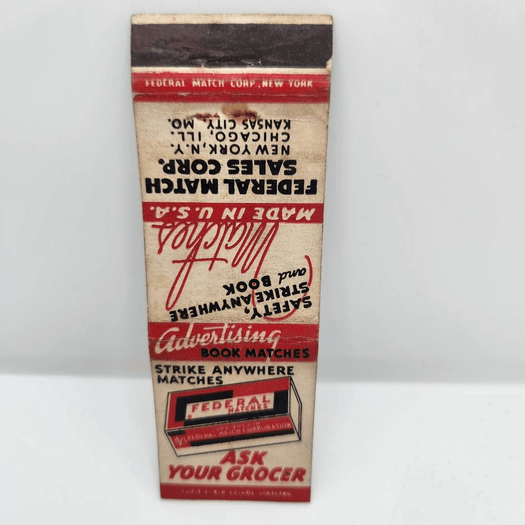 Vintage Matchcover Federal Match Sales Corp NYC