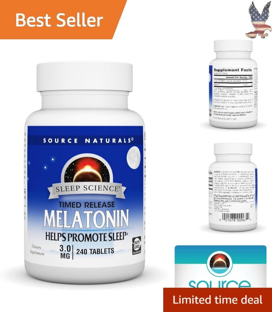 240 Count Time Released Melatonin 3 mg - Sleep Aid - Natural Cycle Support