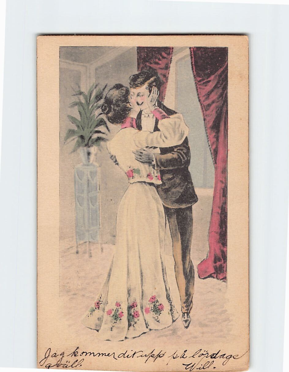 Postcard Lovers Art Print Love/Romances Greeting Card