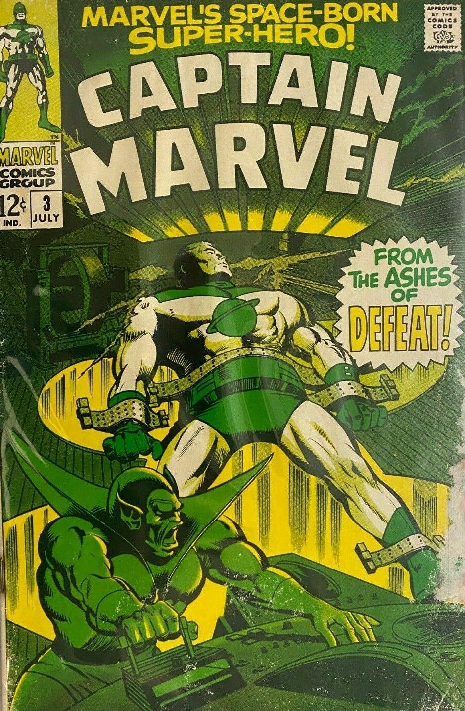 Captain Marvel h2o damage #3 3.0 (1968)