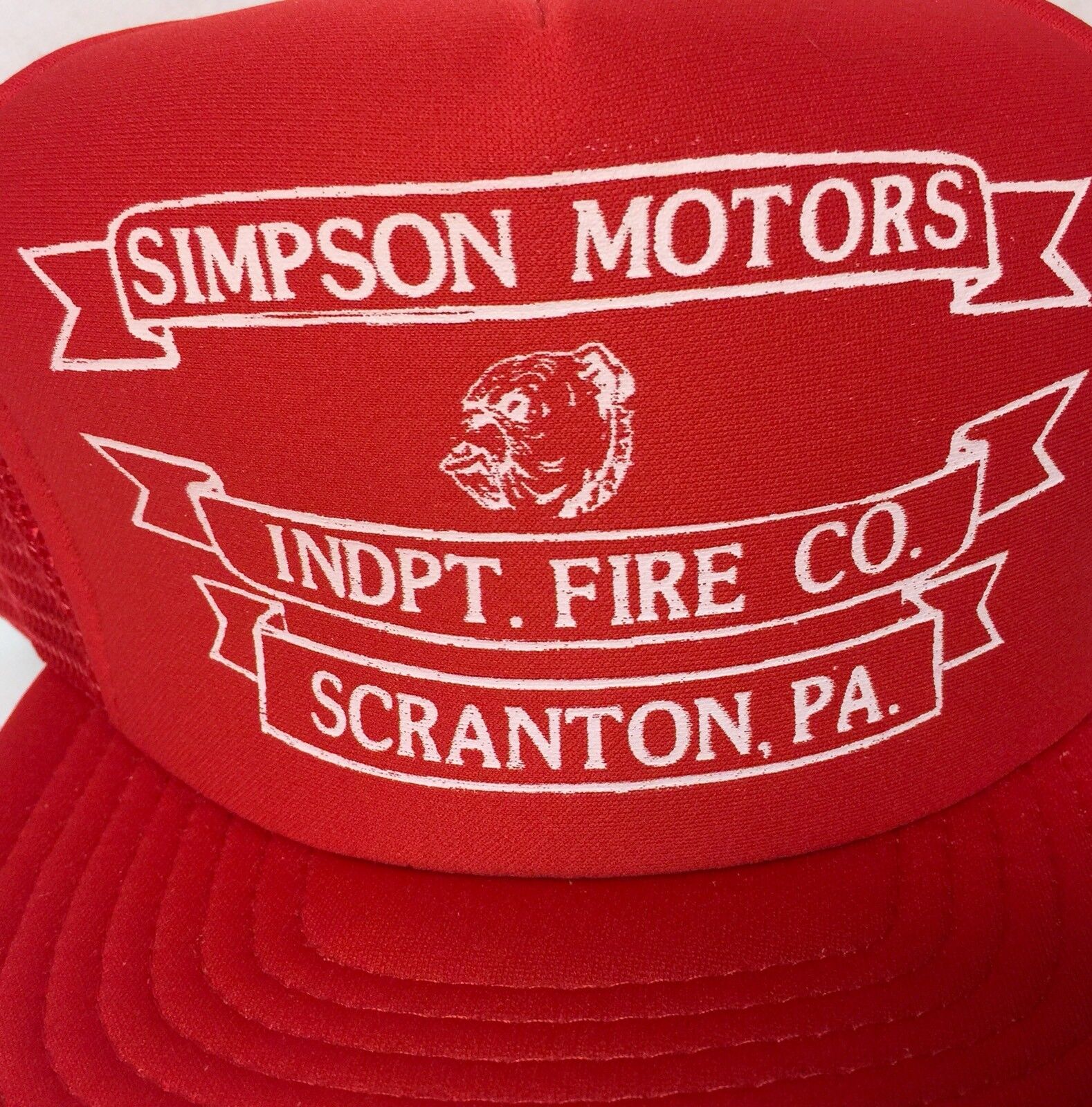 Independent Fire Co Scranton PA Snapback Trucker Cap Hat Vtg Simpson Motors