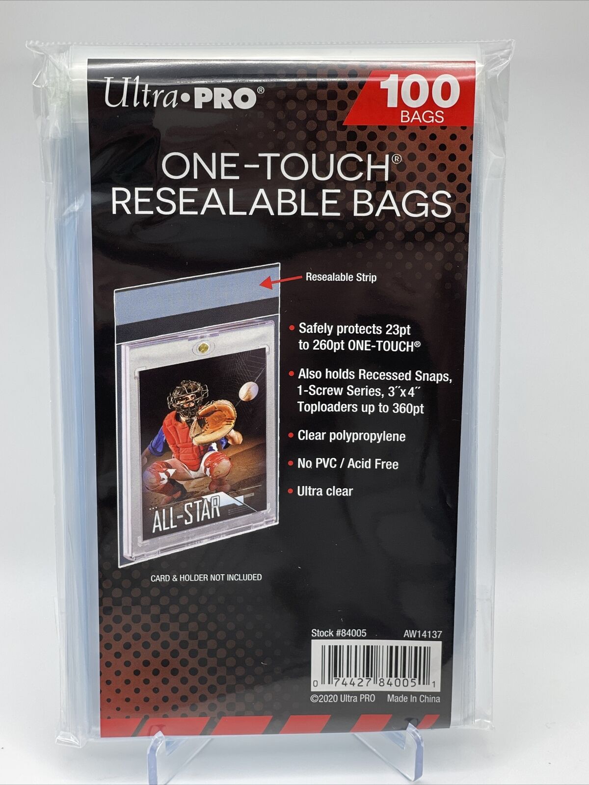 Ultra Pro One-Touch Resealable Bags 1 Pack of 100 for One-Touch Holders
