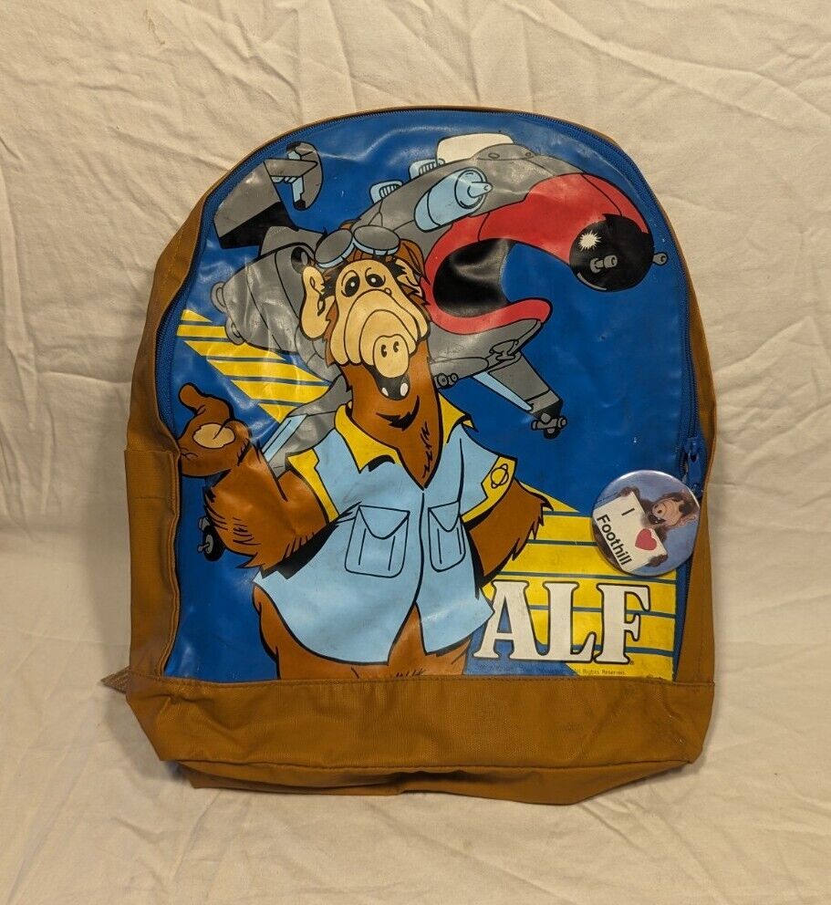 Vintage Alf 1987 TV Show Backpack And Button