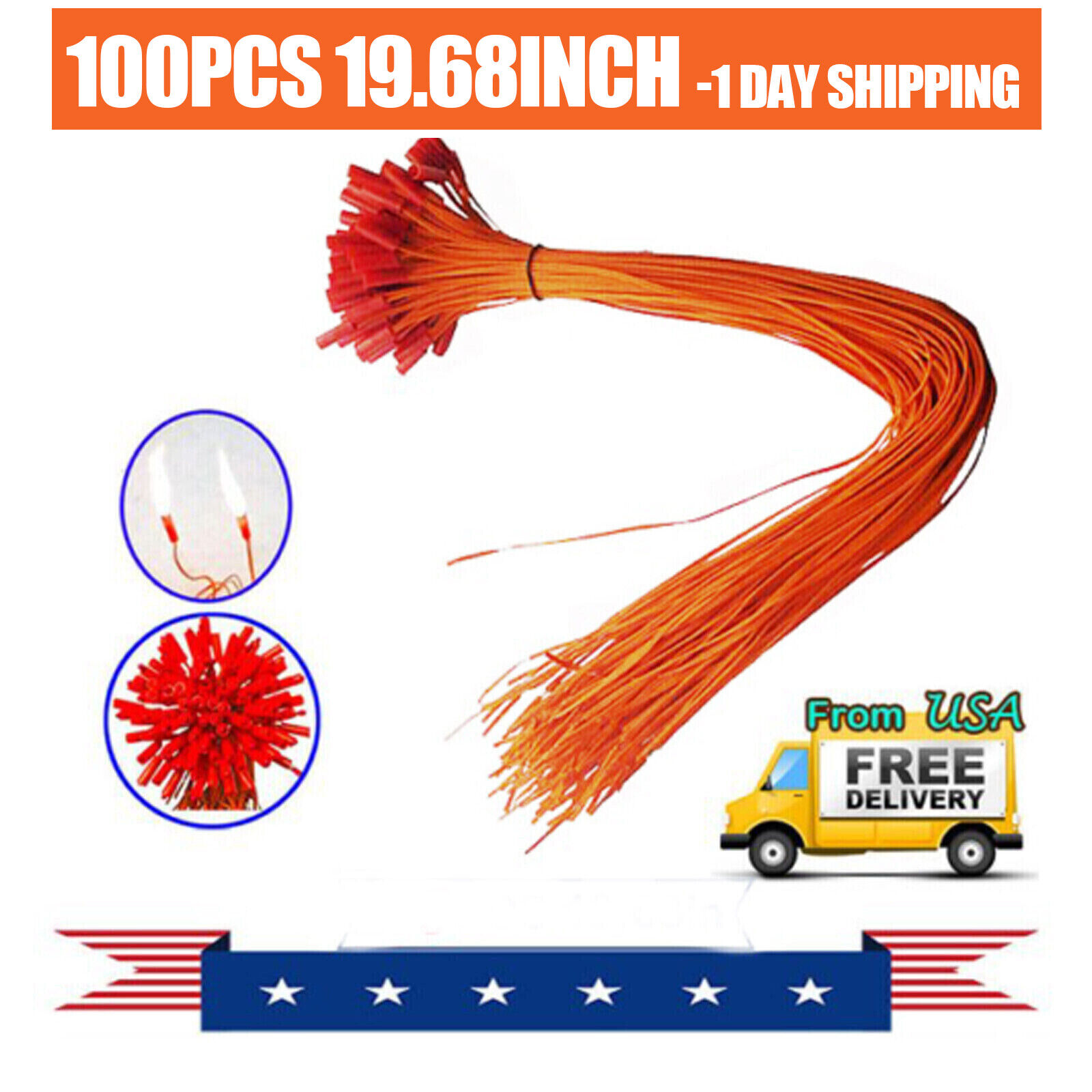 100Pcs 19.68inch/50cm Connecting Wire for Stage Effect Fireworks Firing System
