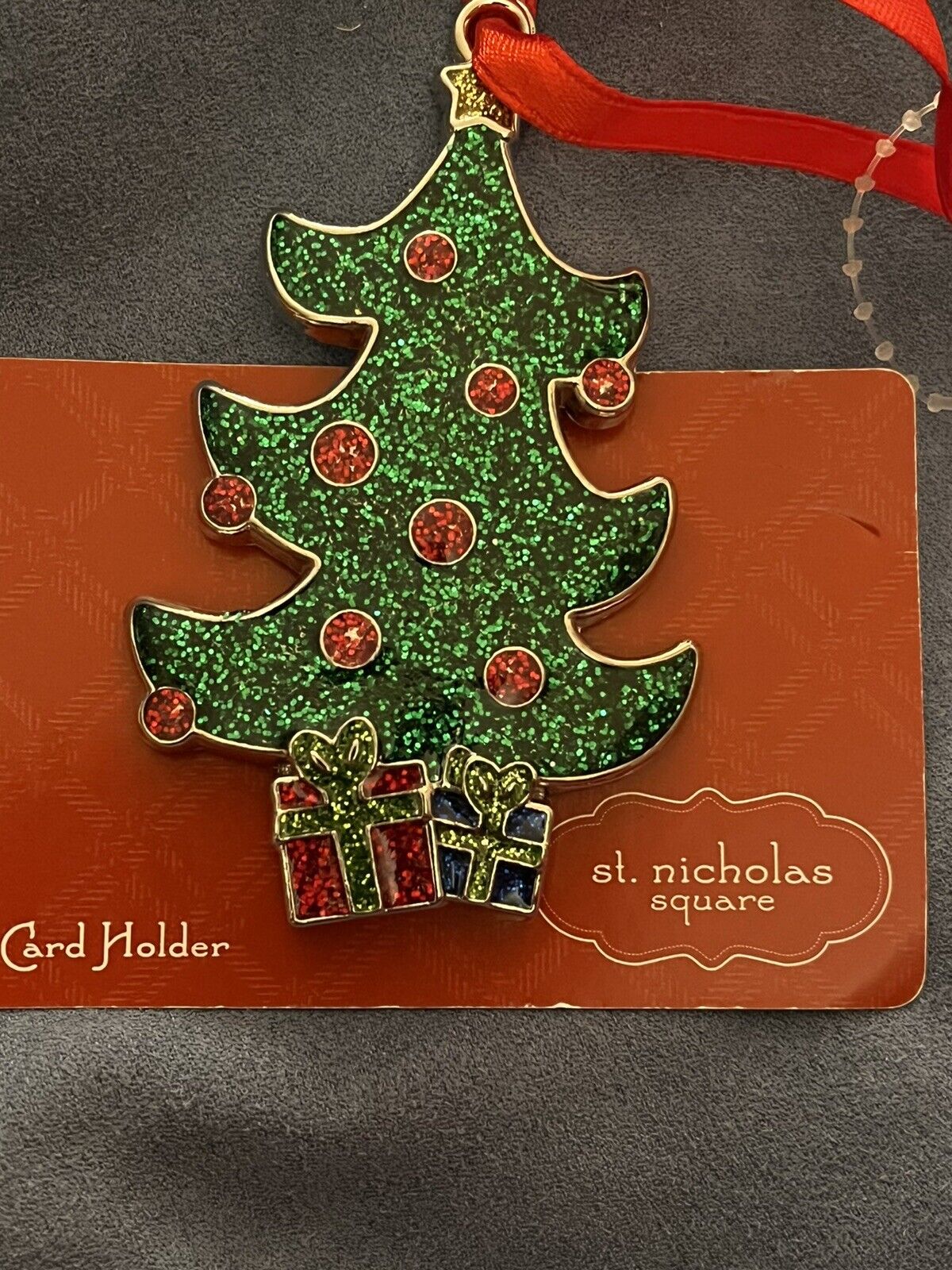 St. Nicolas square CHRISTMAS TREE GIFT CARD HOLDER And  HOLIDAY ORNAMENT