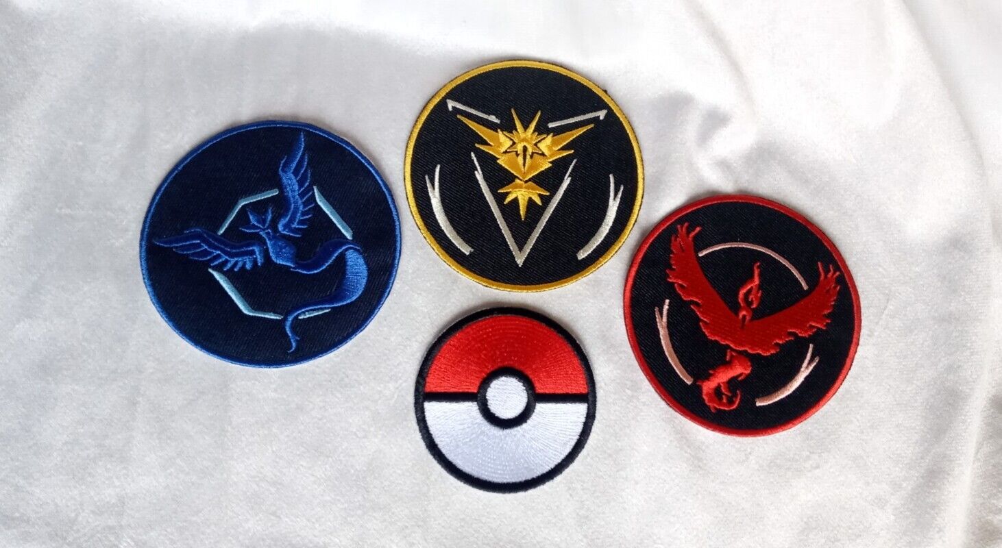 Pokémon Go Team Valor Instinct & Mystic Cosplay Iron-On Patch  Collection Pack 