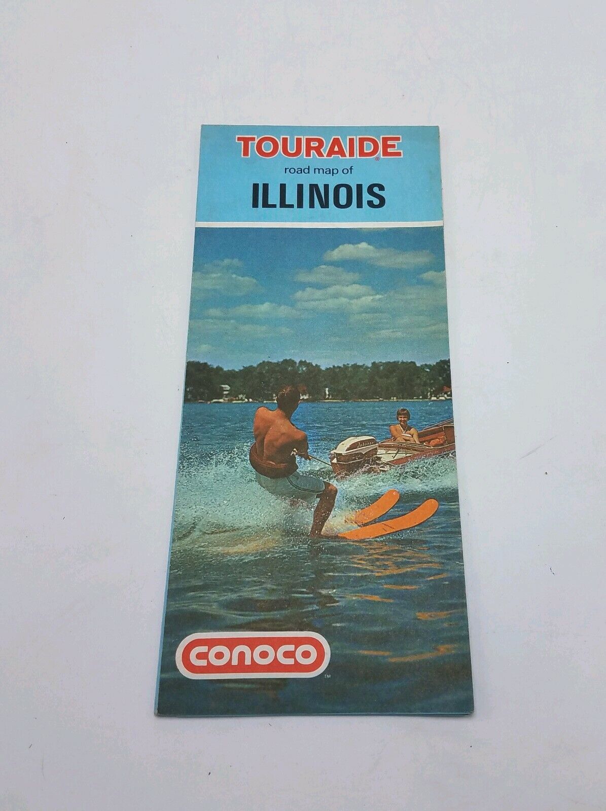 Vintage 1970 Conoco Touraide Road Map of Illinois