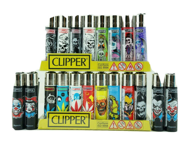 20 Brand New Full Size Refillable Original Clipper Lighters Mix Design Collector