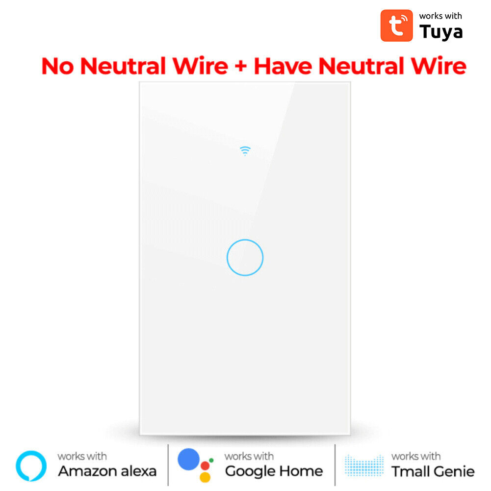 TUYA 1/2/3/4 gang WiFi Smart Touch Switch Glass Panel Light For Alexa/Google