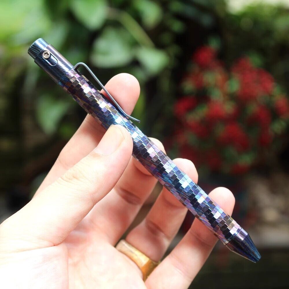 1Pc Zirco Damascus Double Lock Ball Point Ink Pen for Office Signature Wring Pen