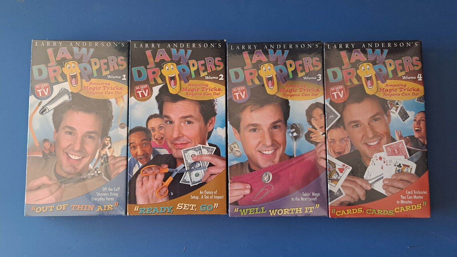Larry Anderson\'s Jaw Droppers Vol. 1-4 Magic Tricks Anyone Can Do 2000 NEW VHS