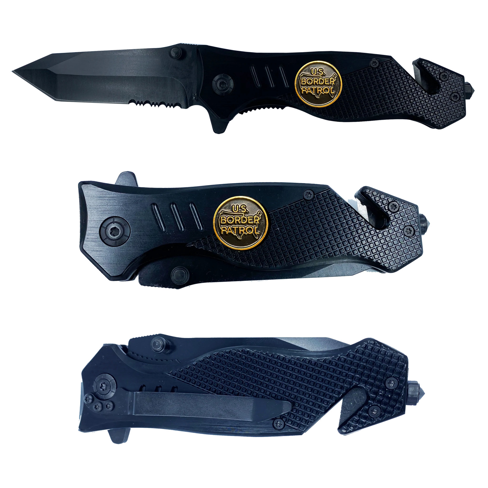 Border Patrol collectible BPA 3-in-1 Police Tactical Rescue knife tool with Seat