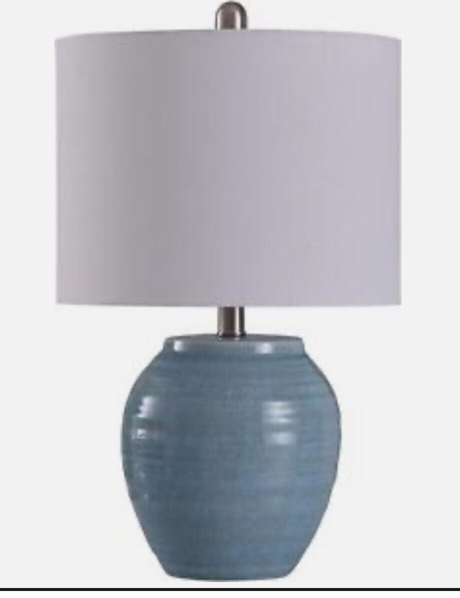 Collective Design L27099ADS Light Blue Crackle Ceramic Table Lamp