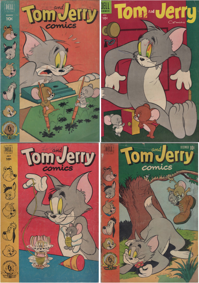 Lot of 4 Vintage Tom & Jerry Comics 1951-1955