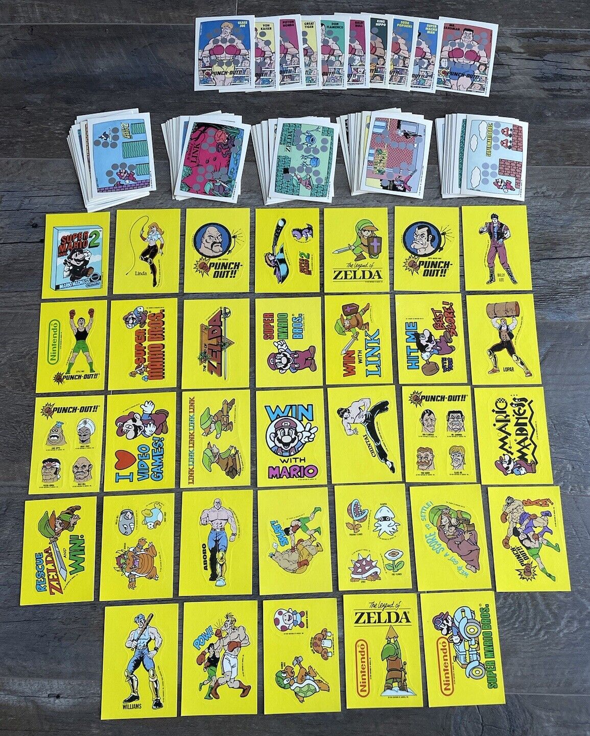 1989 TOPPS NINTENDO MARIO BROTHERS 1-33 COMPLETE SET CARD STICKERS, 1-60 SCRATCH