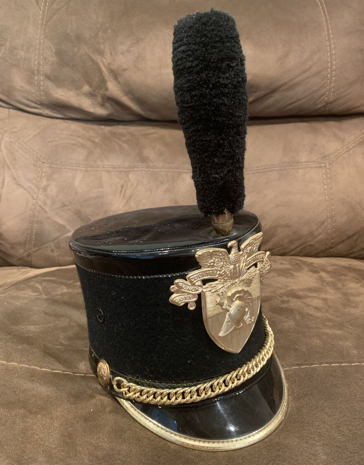 Vintage West Point USMA Cadet Army Military Tar Bucket Shako Parade Hat