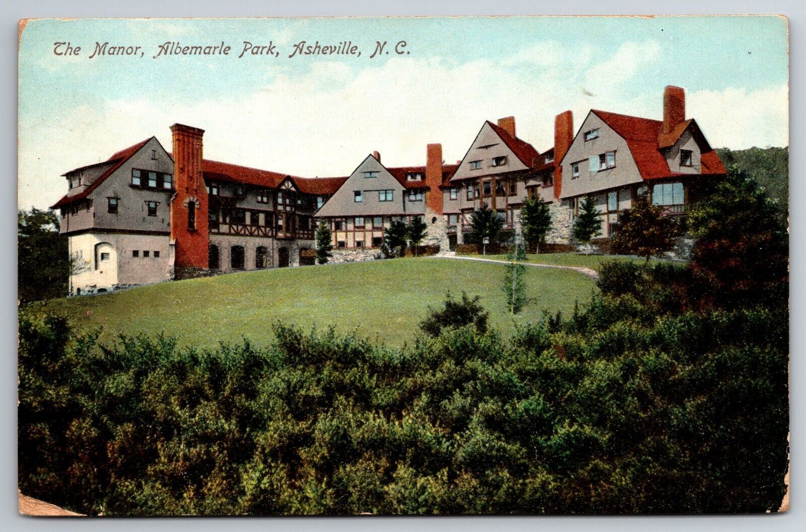 Vintage Postcard NC Ashville The Manor Albemarle Park Divided Back