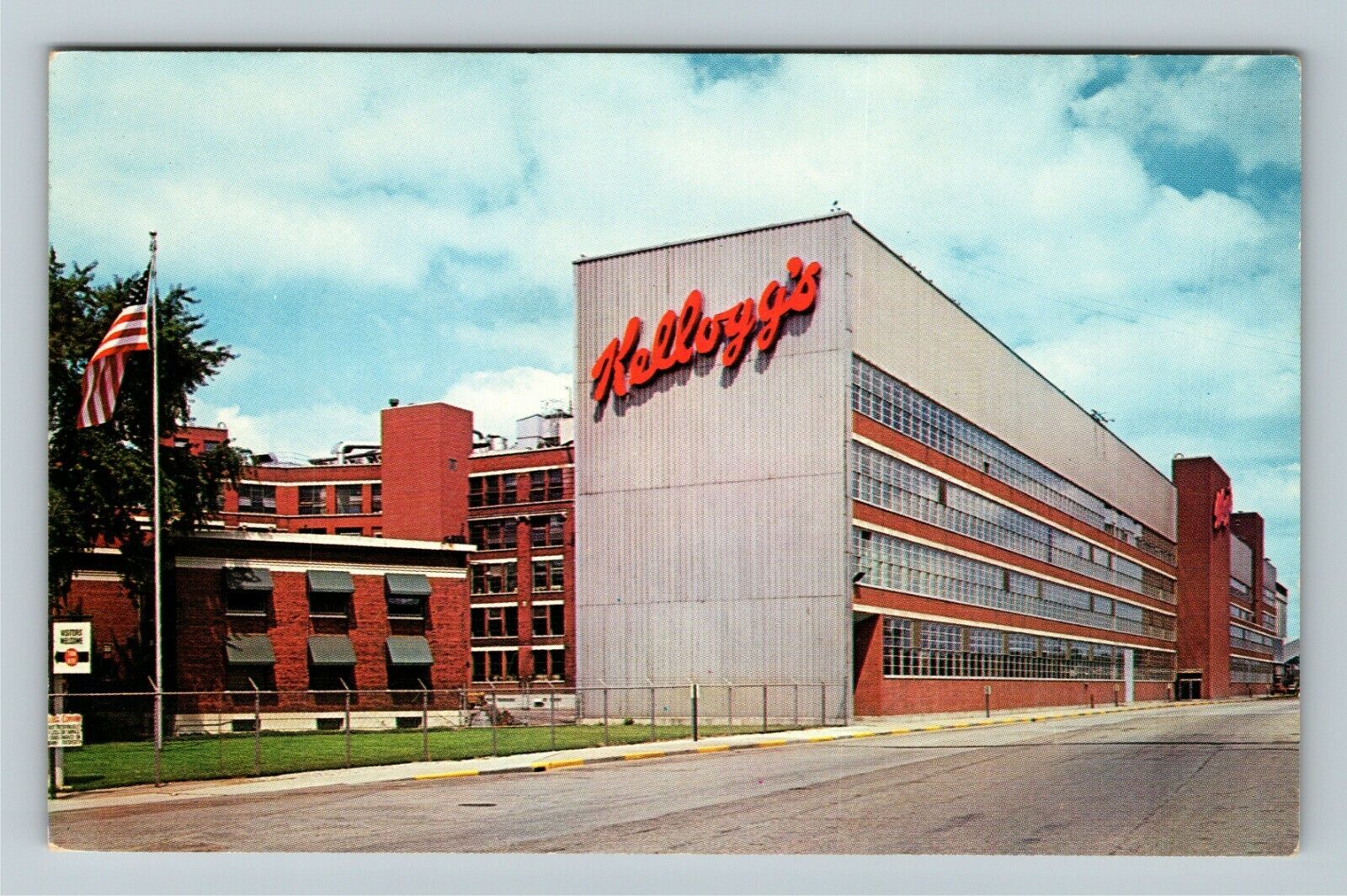 Battle Creek MI-Michigan, Kellogg Company, Chrome Postcard