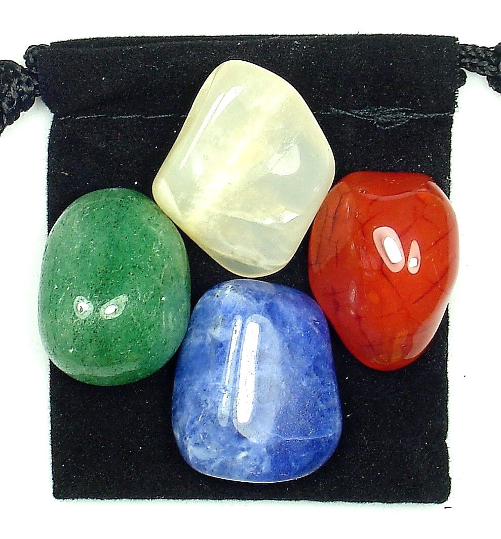 WEIGHT LOSS SUCCESS Tumbled Crystal Healing Set = 4 Stones + Pouch + Description