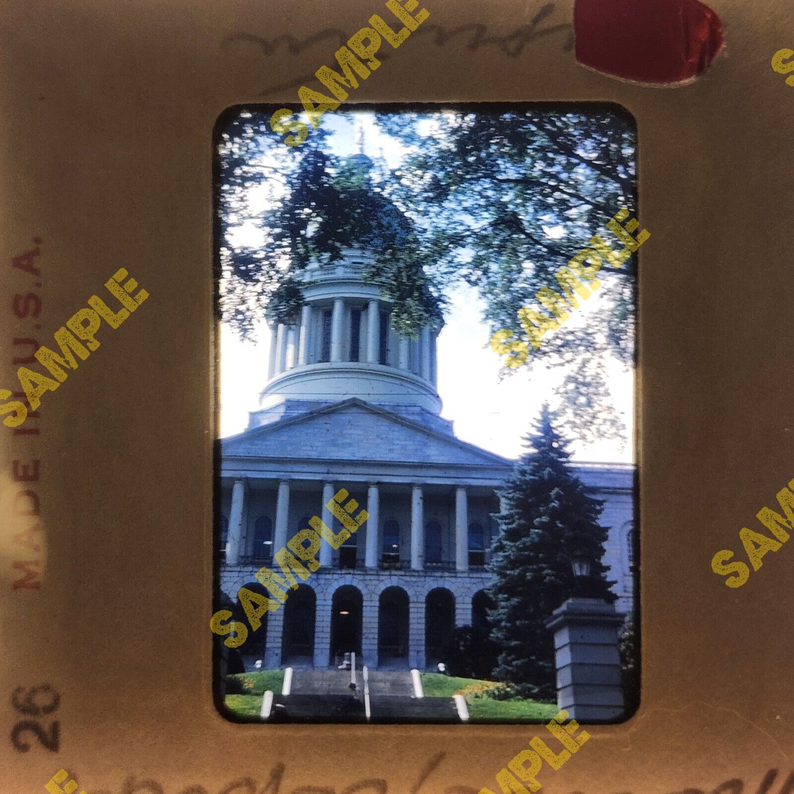 Vintage 35mm Slides - MAINE Augusta 1950s State Capitol Lot of 2 - Red Border 