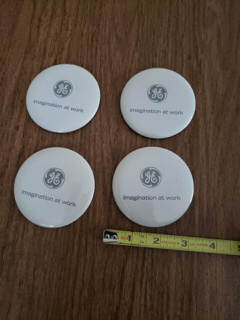GE Imagination At Work Lot Of 4 Pins Buttons Pinbacks General Electric 3\