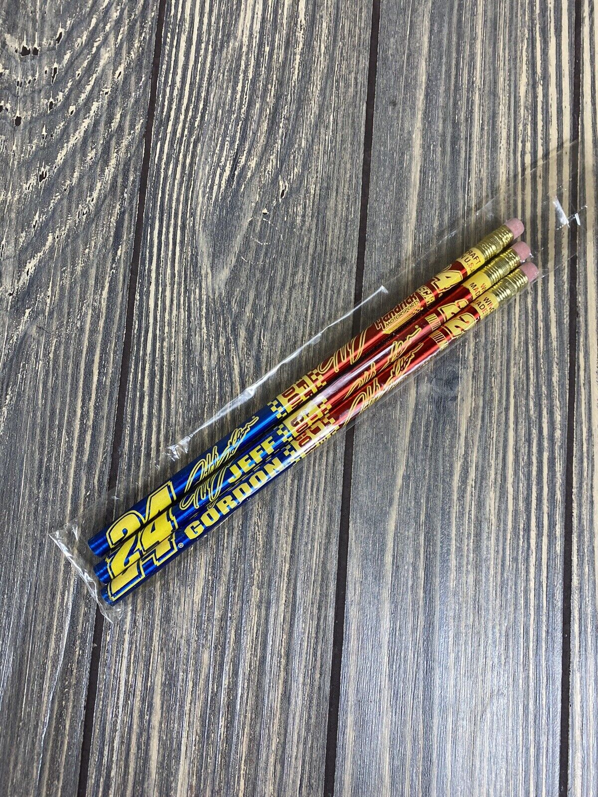 Vintage Jeff Gordon NASCAR 24 Set Of 3 Unsharpened Pencil