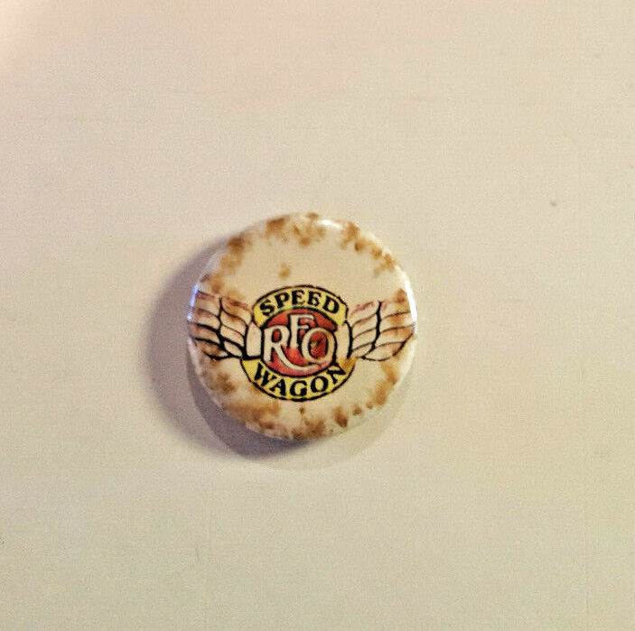 REO SPEEDWAGON R.E.O./T.W.O. Pinback Vintage Button 1972 Rare 
