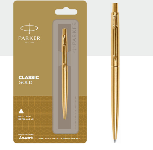 PARKER CLASSIC GOLD BALL PEN WITH GOLD TRIM