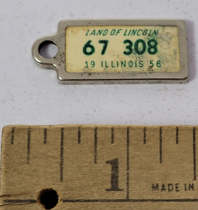 Illinois 1956 67 308 DAV Tag License Plate Rare Vintage