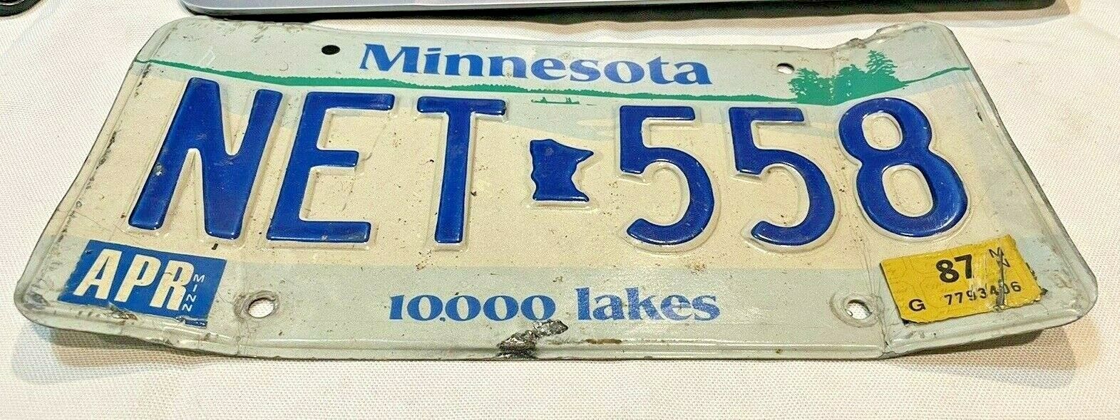 Minnesota License Plate #NET-558- ISSUE DATE 1987