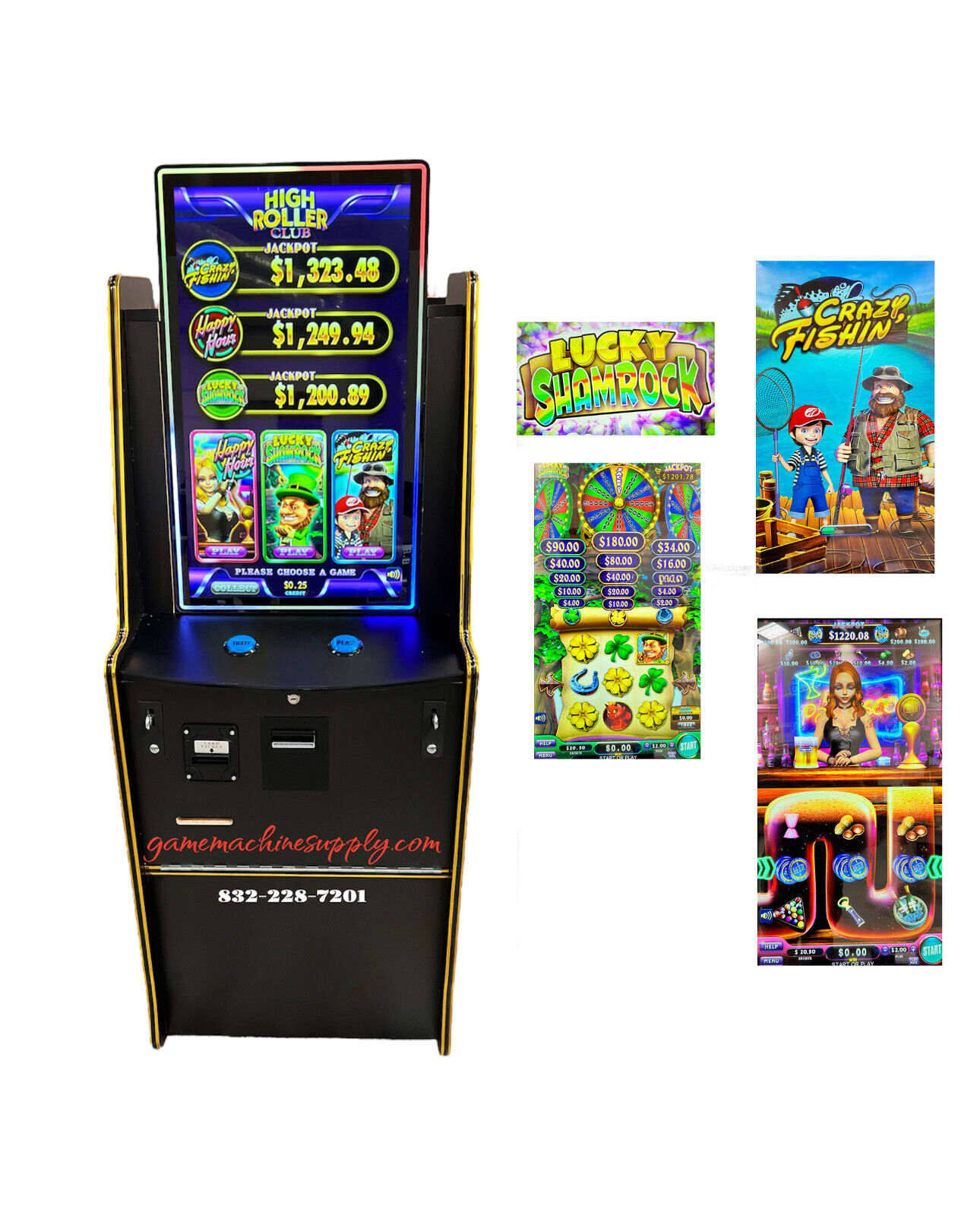 Skill Game - High Roller Club - 3 Games in 1 Casino Machine
