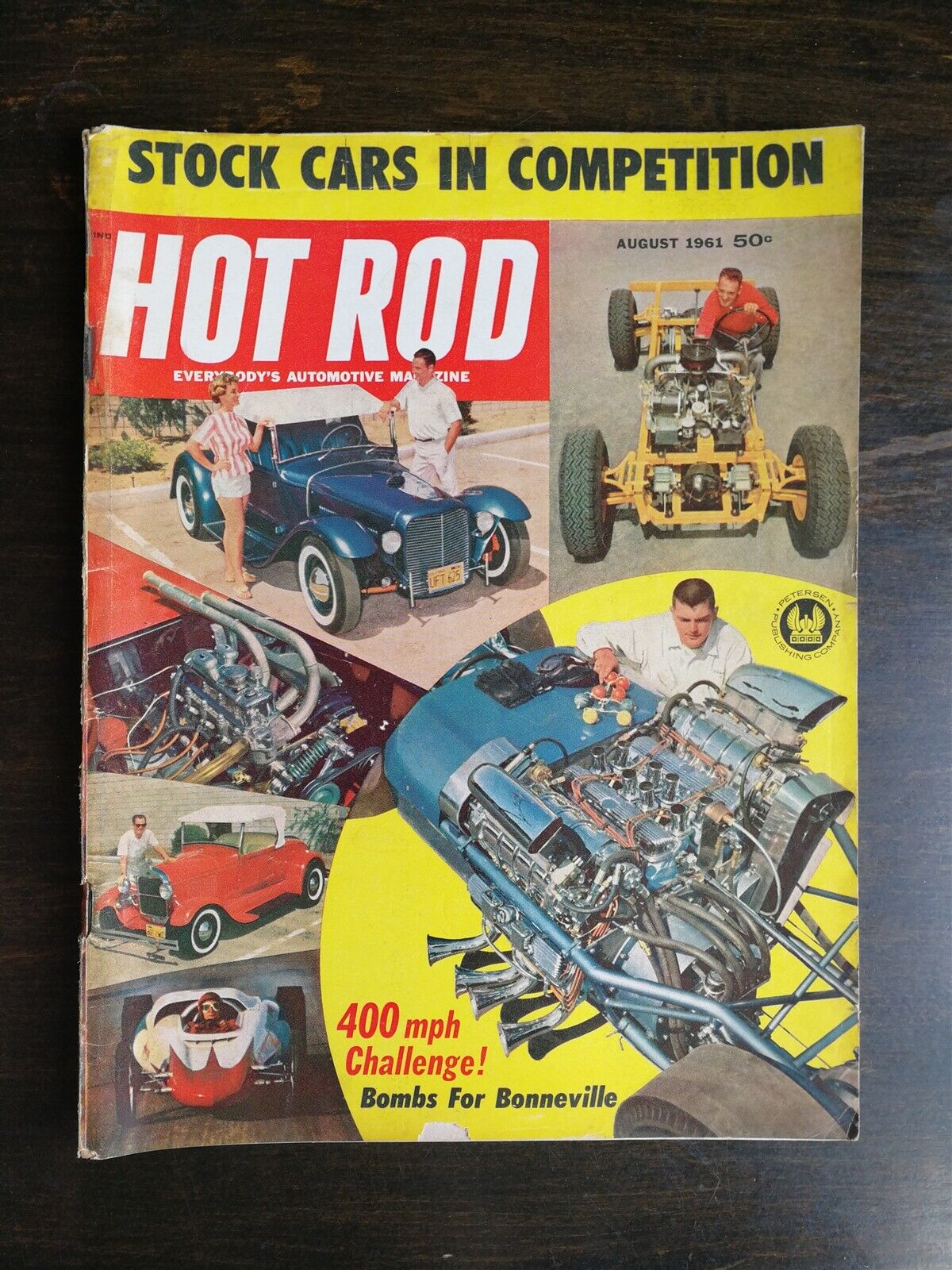 Hot Rod Magazine August 1961 - NHRA - Go Karts - Indy 500 - Bonneville - SCTA
