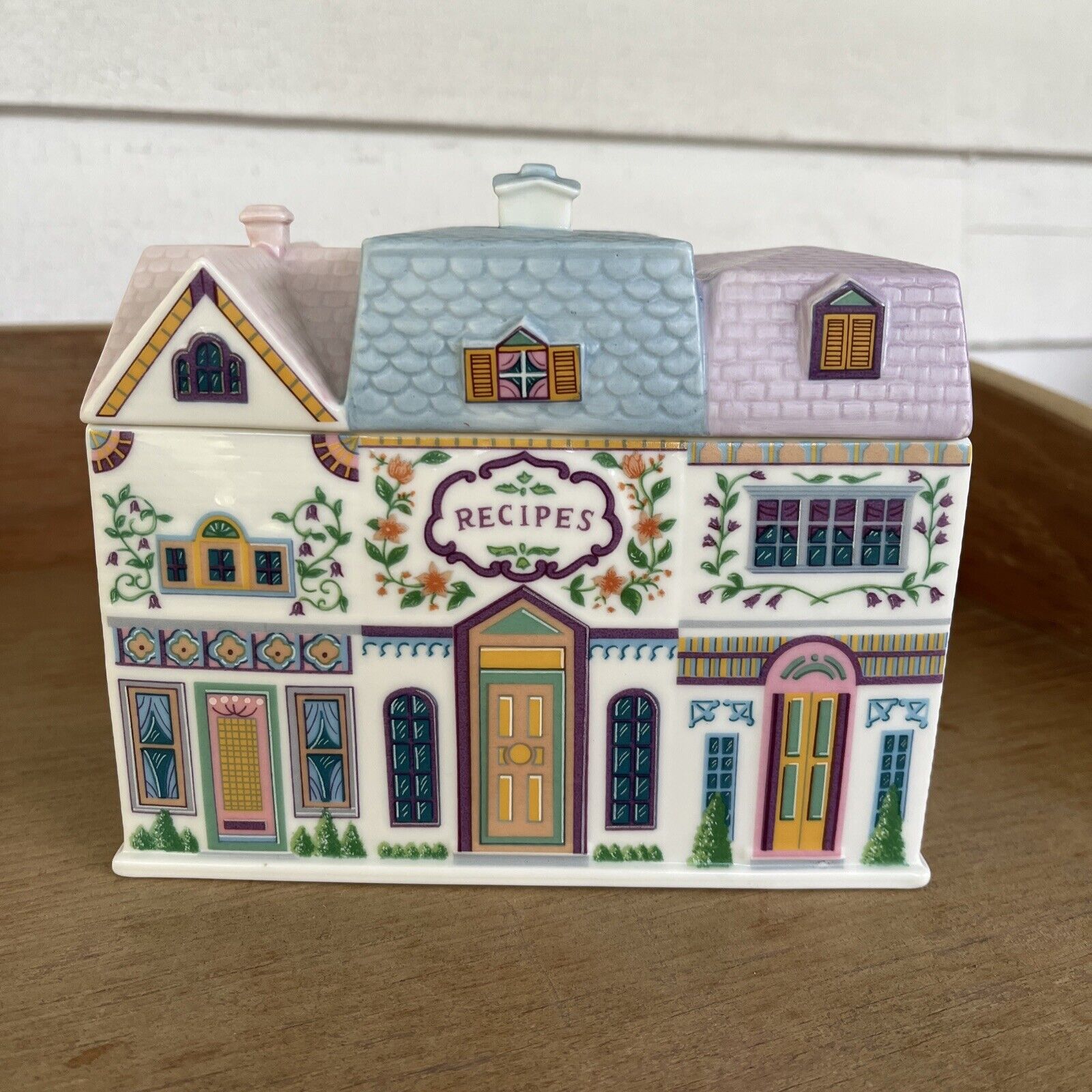 RARE Lenox Village Recipe Card Box, Retired, mint condition. Mothers Day Gift