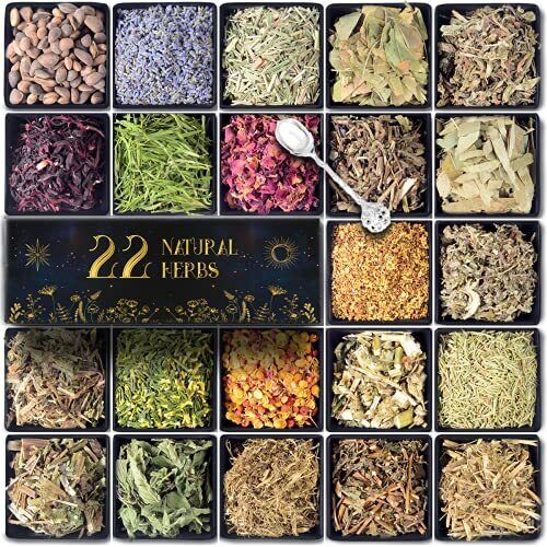 Dried Herbs Witchcraft Supplies, 22 Natural Witch Herbs for Spells with Magical