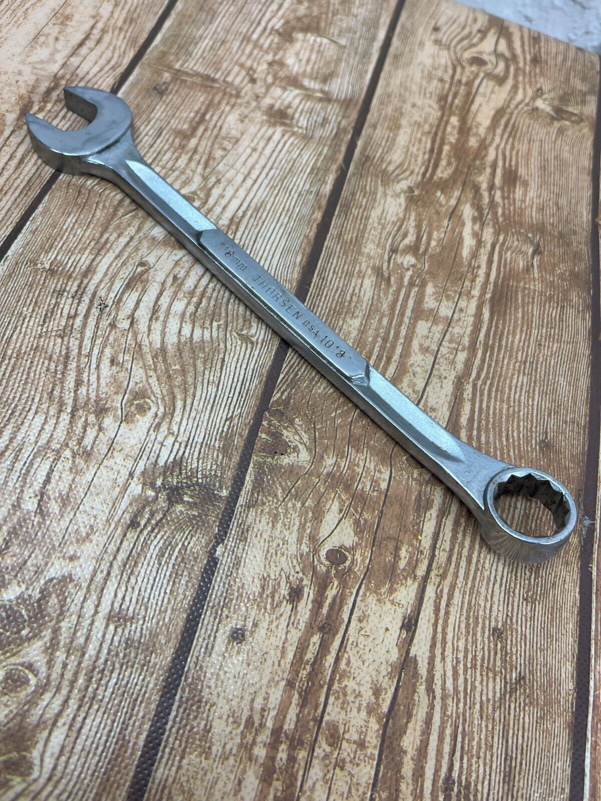 Thorsen 18mm 1018 Combination Wrench 12 point USA Vintage Heavy Duty tool