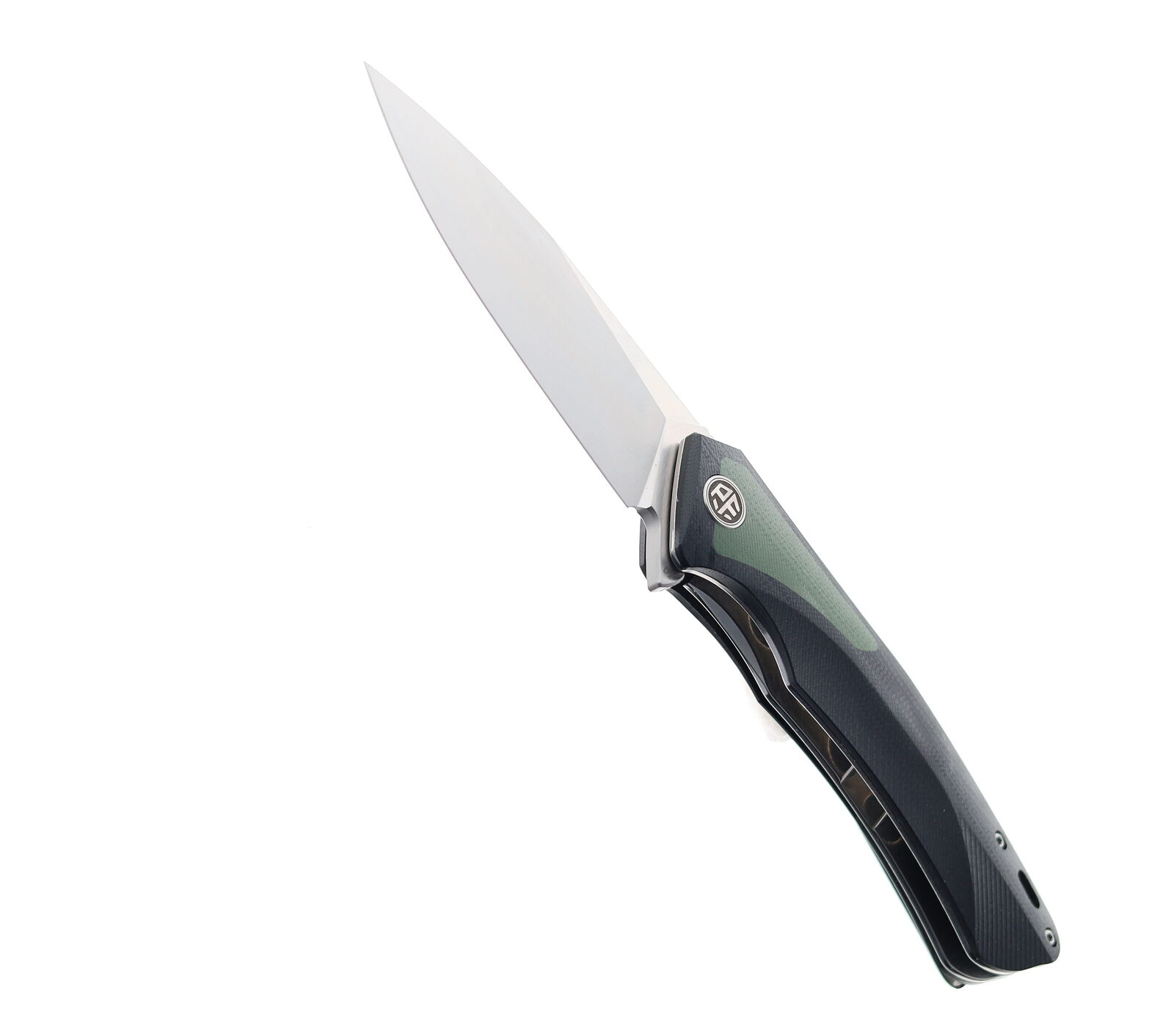 Petrified Fish Folding Knife Black/Green G10 Handle D2 Plain Satin PF-838GRS