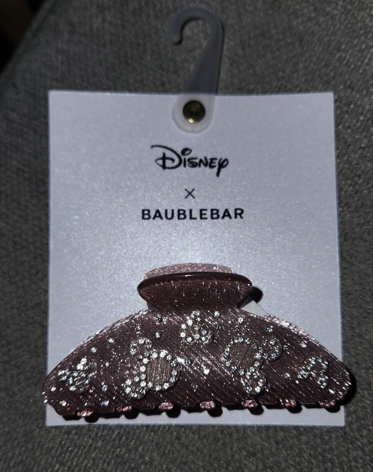 NEW Disney x Baublebar  Mickey Mouse Rose Gold Hair Clip Rhinestones Accents