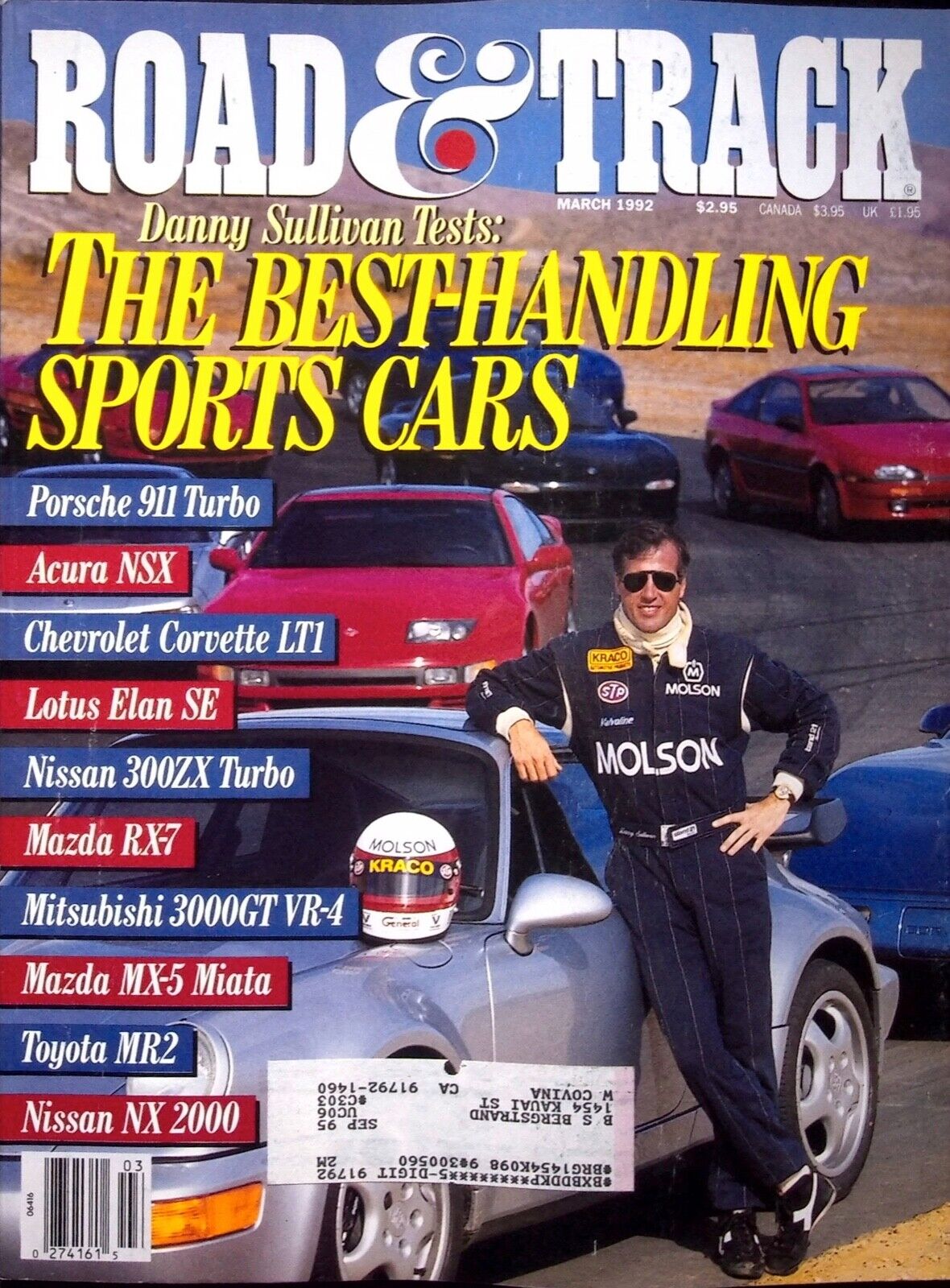 THE BEST HANDLING SPORTS CAR - ROAD & TRACK MAGAZINE, MARCH 1992 VO. 43, NO. 7 