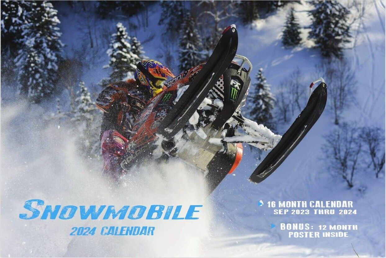 2024 SNOWMOBILE DELUXE WALL CALENDAR snowmobiling gear helmet gloves pants