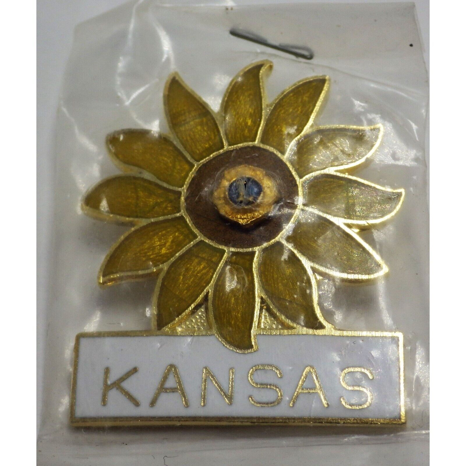 Kansas Lions Club Windmill Sunflower Pinback