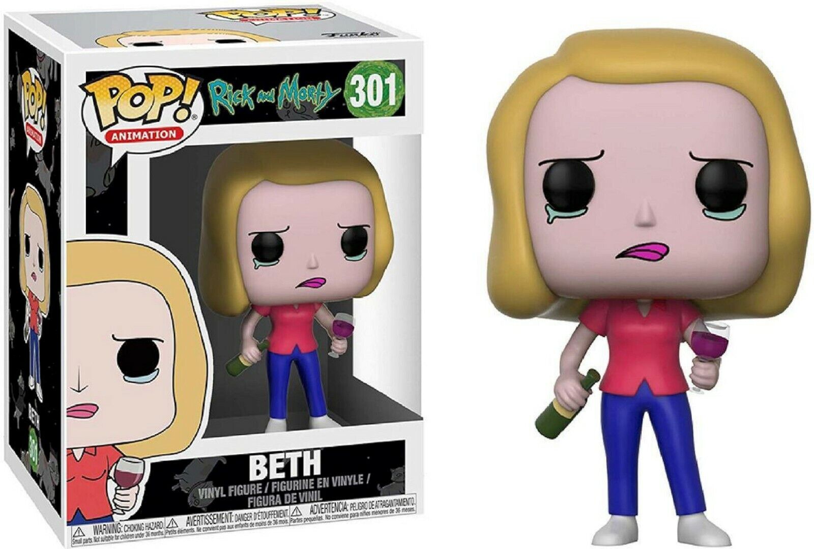 NEW Funko Pop Animation Rick and Morty BETH with wine glass Vinyl Figure  #301