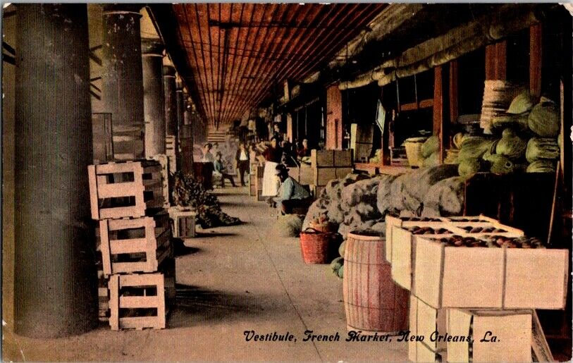 Vintage Postcard Vestibule French Market New Orleans LA Louisiana          I-686