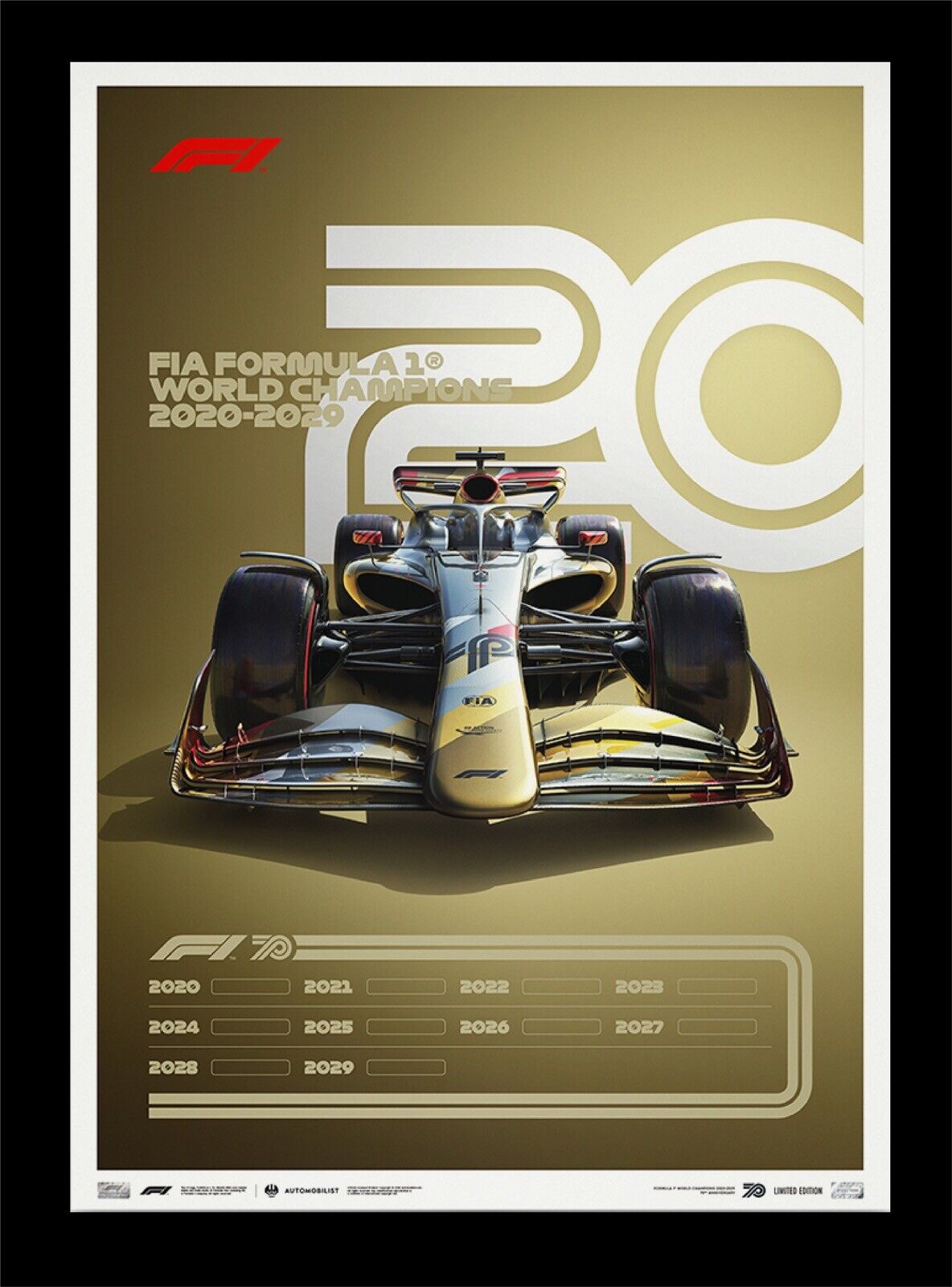 2020s FIA Formula 1 World Champions Future F1 Car 2022 Art Print Poster LtEd