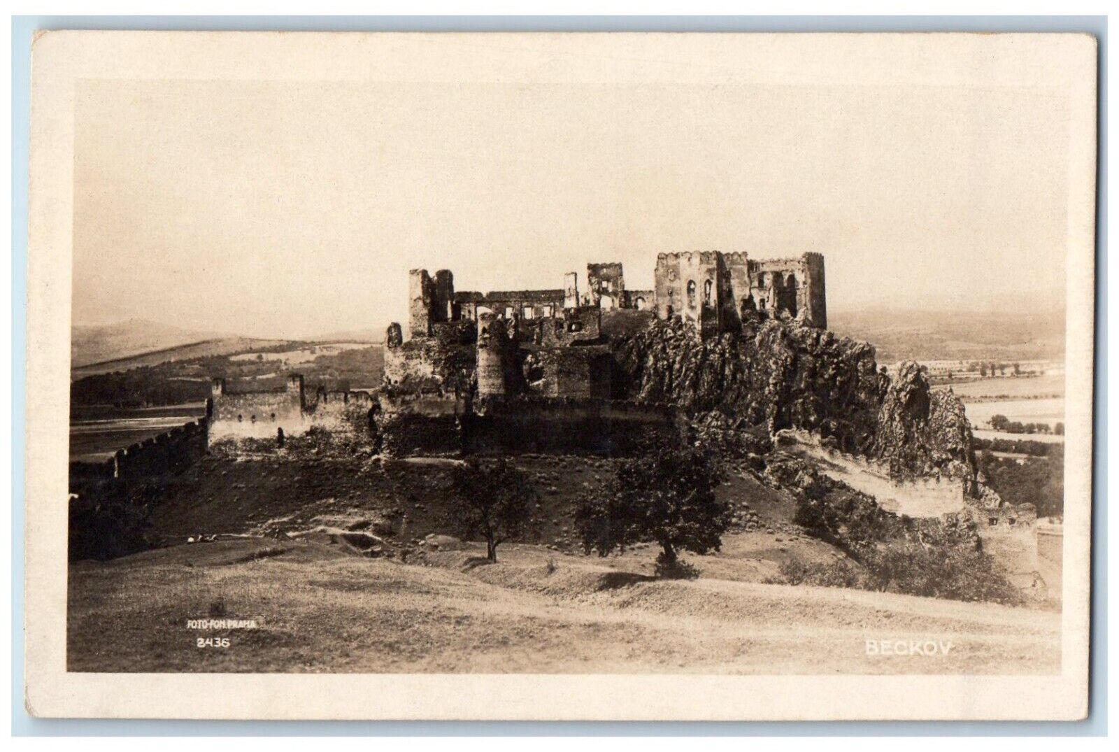c1910's View Of Castle Ruins Slovakia Unposted Antique RPPC Photo Postcard