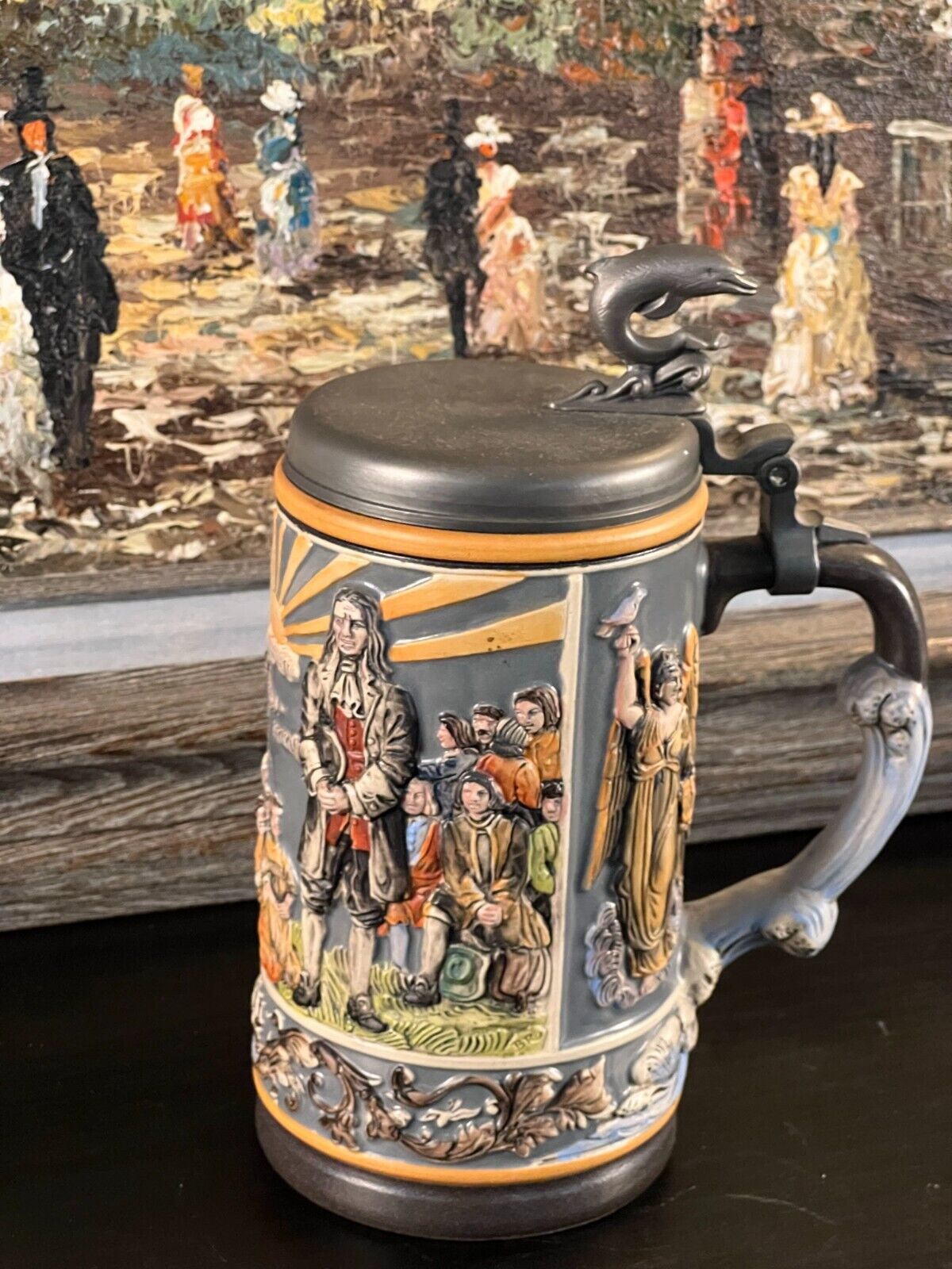 300 Years of Germans In America Lidded Stein, Numbered, Limited Edition