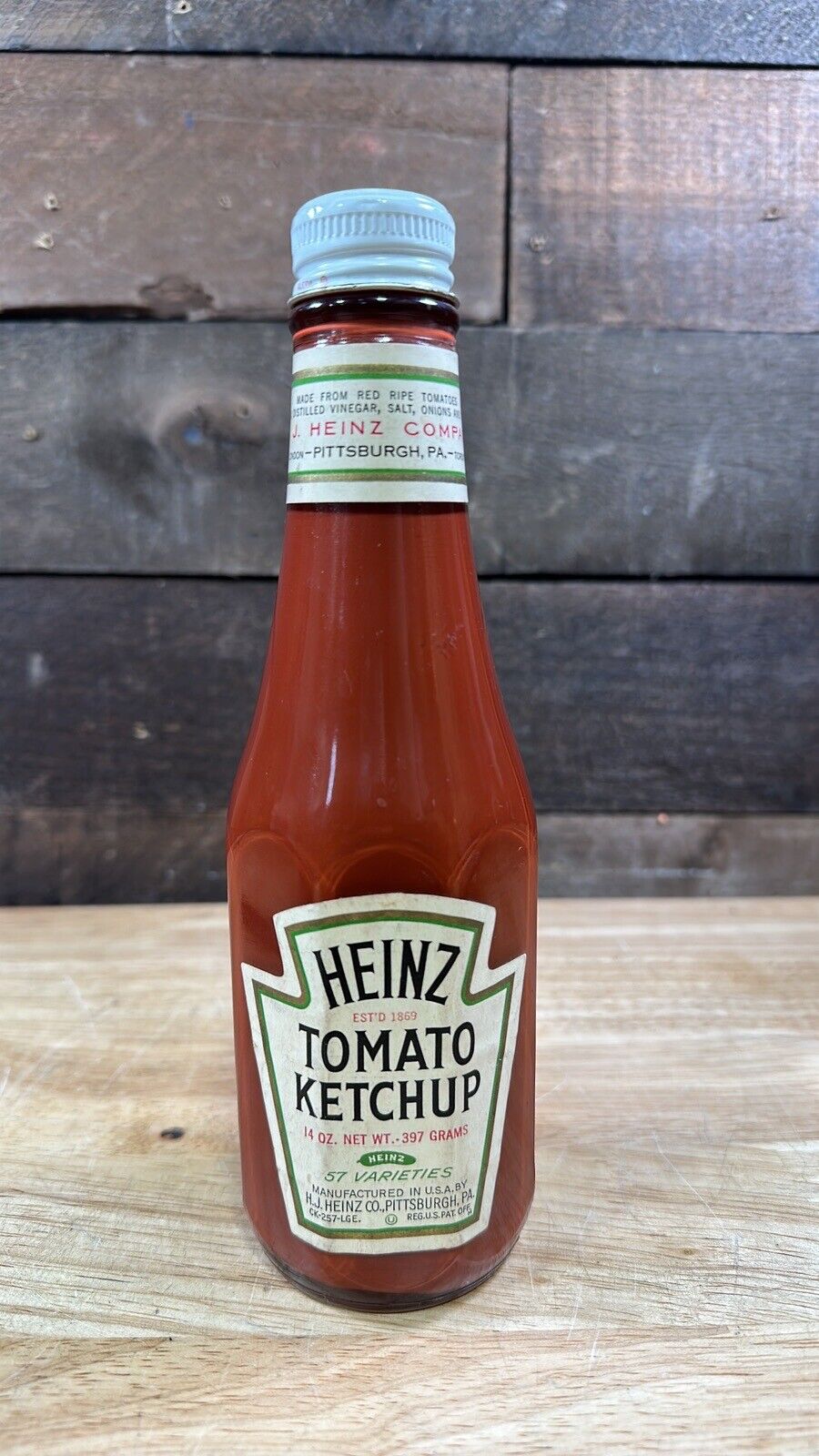 RARE Vintage H. J. Heinz Tomato Ketchup Glass Bottle Advertising Sample 