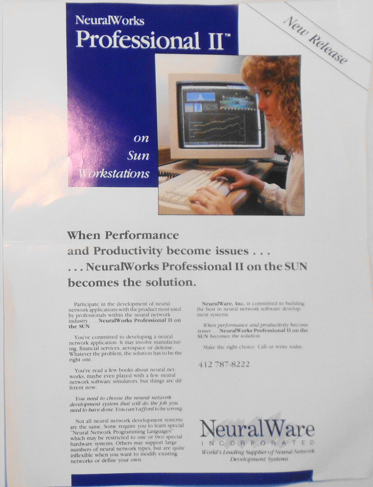 NeuralWorks Professional II on Sun workstations - original promo release, 1989